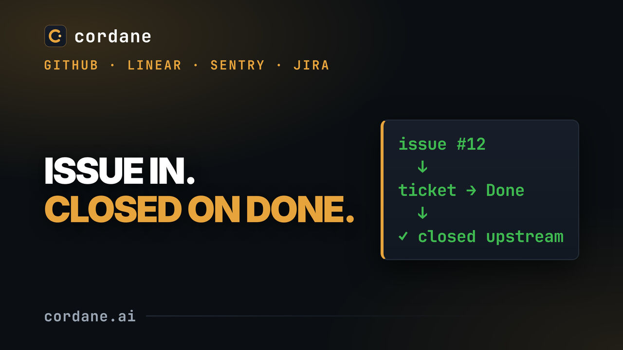 GitHub and Linear issues in, closed when the ticket is done