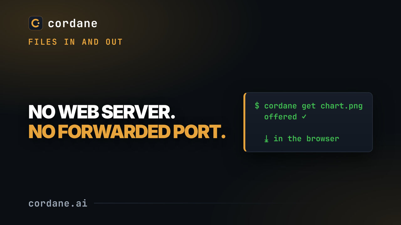 Get files off a worker — no web server, no forwarded port
