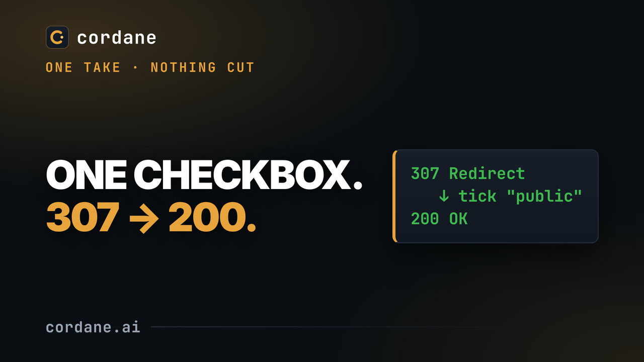 307 to 200 with one checkbox — uncut, one take