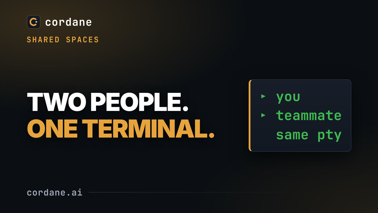 Two people, one terminal — shared spaces